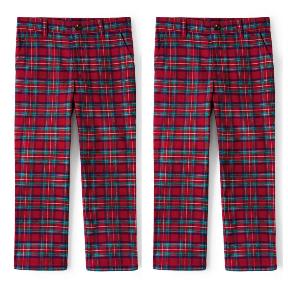 GYMBOREE Boys Plaid Dress Pants - Family Celebrations‎ Red - Salsa